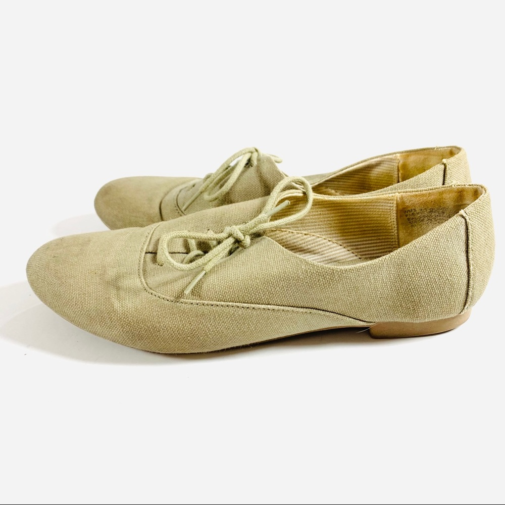 Madden Girl Olinda Flat Lace Up Shoes Taupe 6.5
